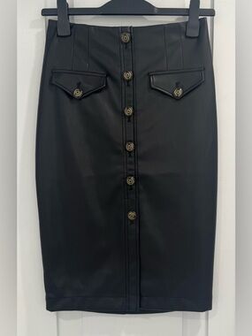 White House Black Market Faux Leather Skirt, Size 2